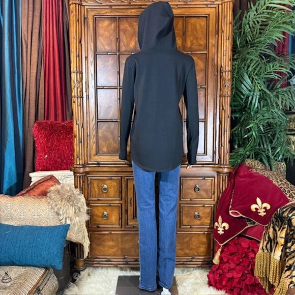 NWOT Cuddl Duds Comfortwear Black Fleece Lined Thumbhole Hoodie - Picture 8 of 14